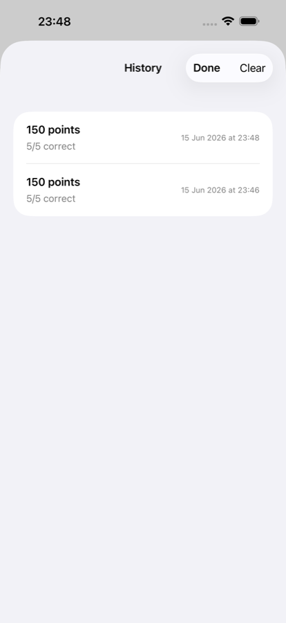 Score history